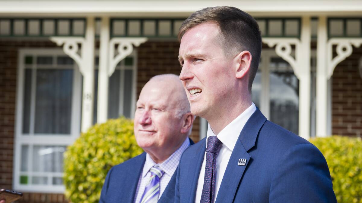 City Services Minister Chris Steel, right, wrote to Planning Minister Mick Gentleman on July 2 to raise concerns about the proposed Fyshwick plant. Picture: Dion Georgopoulos