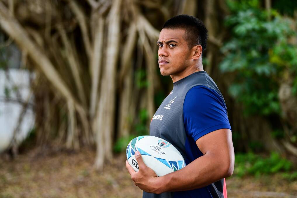 Allan Alaalatoa will be playing in his first World Cup game on Saturday. Picture: Rugby AU Media/Stuart Walmsley