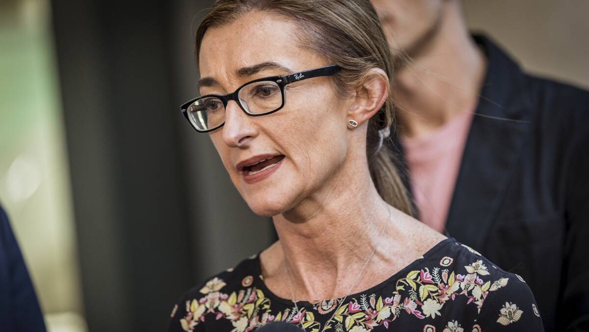 Carina Ford, the lawyer representing the Tamil family who have been sent to Christmas Island, speaks to the media outside the Federal Court in Melbourne on Saturday. Picture: Chris Hopkins