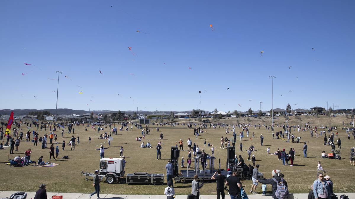 Conditions were perfect for the Googong Kitefest. Picture: Sitthixay Ditthavong