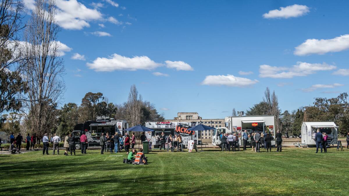 Food trucks were brought to the parliamentary triangle as part of a trial by the National Capital Authority. Picture: Karleen Minney