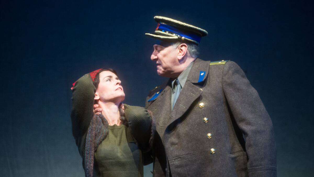 A scene from The Woman in the Window with Lainie Hart, left, as Lili and Michael Sparks as Korzh. Picture: Elesa Kurtz