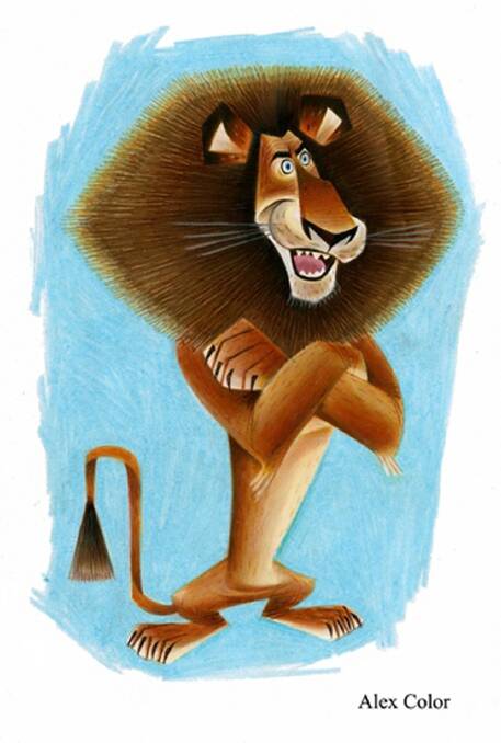Artwork of Alex from the 2005 film Madagascar, by artist Craig Kellman. Picture:  2019 DreamWorks Animation LLC. All Rights Reserved