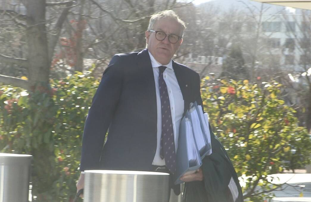 Barrister Greg Walsh arrives at court for the sentencing of former St Edmund's College teacher Garry Leslie Marsh. Picture: Supplied