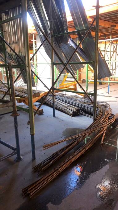 Material at the Belconnen Republic site after it fell through form decking. Picture: Supplied
