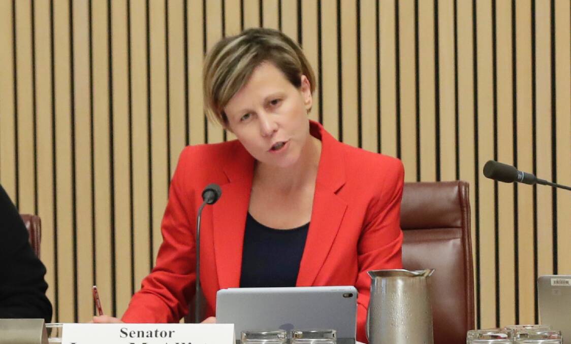 Senator Jenny McAllister asked if Treasury had cultural issues around women. Picture: Alex Ellinghausen