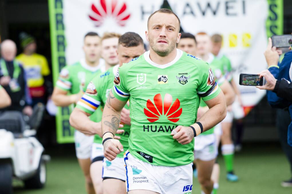 Josh Hodgson will lead the Raiders into their first finals series in three years. Picture: Jamila Toderas