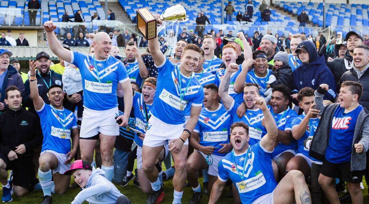 The Queanbeyan Blues are back on top after another Canberra Raiders Cup triumph. Picture: Jamila Toderas