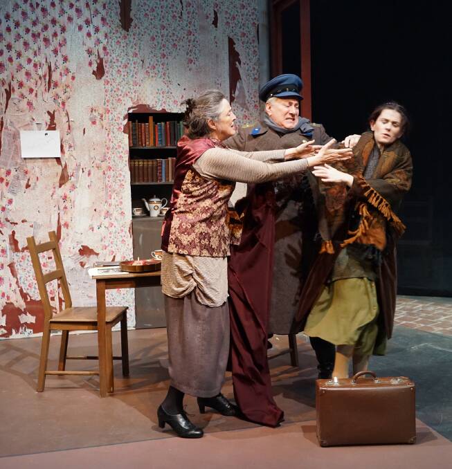 Karen Vickery, left, Michael Sparks and Lainie Hart in The Woman in the Window. Picture: Helen Drum