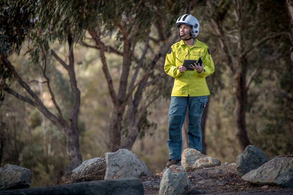 Nadia Rhodes, who is the ACT Parks and Conservation Service's - and the territory's - first female air attack supervisor. Picture: Karleen Minney