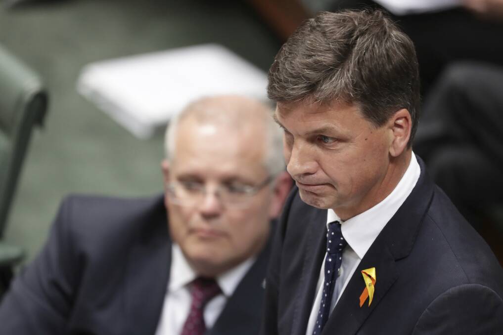 Energy Minister Angus Taylor secured formal support for the energy policy in the gathering of about 30 MPs on Monday. Picture: Alex Ellinghausen