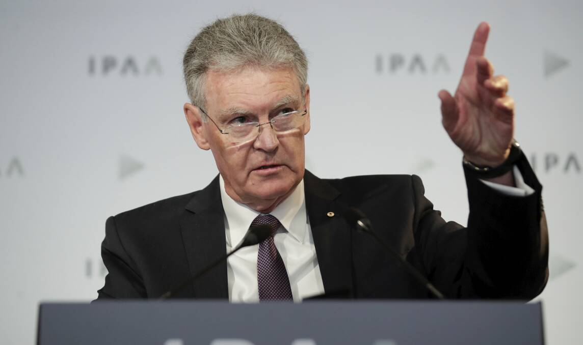 Outgoing ASIO director-general Duncan Lewis speaks at an Institute of Public Administration event in Canberra on Wednesday. Picture: Alex Ellinghausen