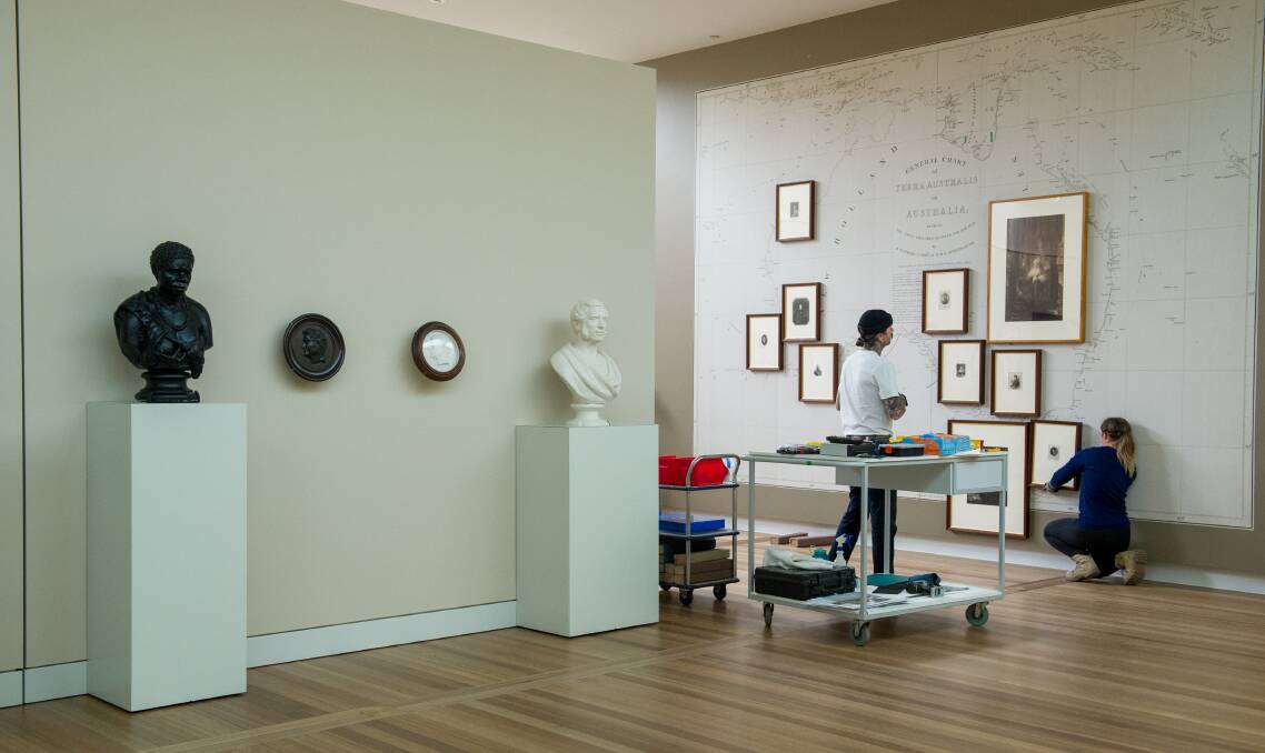 Some of the final artworks hung on the walls at the National Portrait Gallery. Picture: Elesa Kurtz