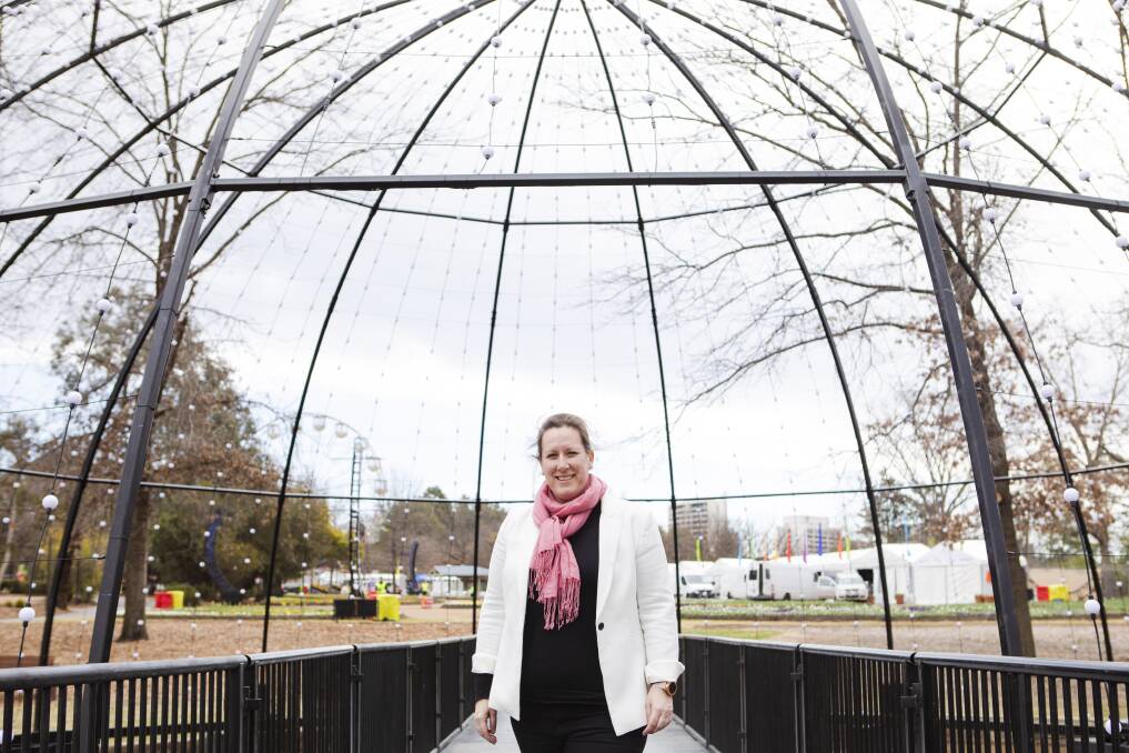  Floriade executive producer Vickii Cotter in the dome which will be lit up at night. Picture: Jamila Toderas