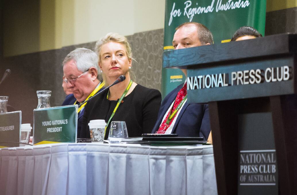 National Party MP Bridget McKenzie at National Party conference at the National Press Club in Canberra. Picture: Elesa Kurtz