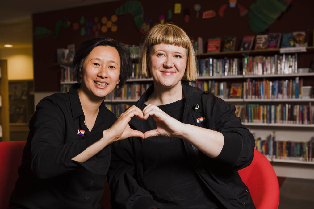 Jane Duong and Victoria Firth-Smith have been commissioned to create Raising the Flag: Matter of Pride to showcase stories from Canberra's LGBTIQ+ community. Picture: Jamila Toderas