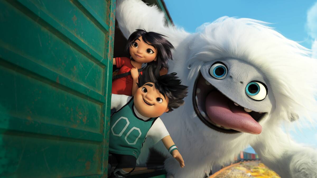  Yi (Chloe Bennet), left top, Peng (Albert Tsai) and Everest in DreamWorks Animation and Pearl Studios Abominable, written and directed by Jill Culton. Picture: Supplied