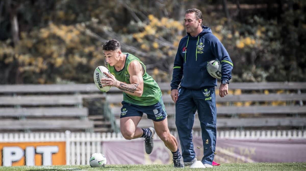 Charnze Nicoll-Klokstad and the Raiders could return to Ricky Stuart and a skeleton staff. Picture: Karleen Minney