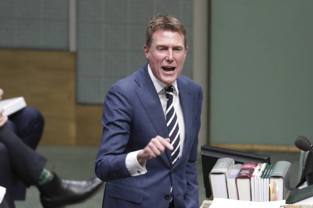 Attorney-General and Minister for Industrial Relations Christian Porter during question time. Picture: Alex Ellinghausen