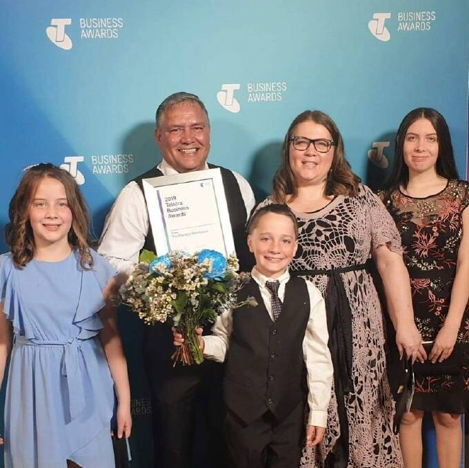 James and Fiona Lester, with children Matilda, Eddie and Olivia, were thrilled The Markets Wanniassa was a finalist in the Emerging and Energised category of the Telstra Business Awards.
