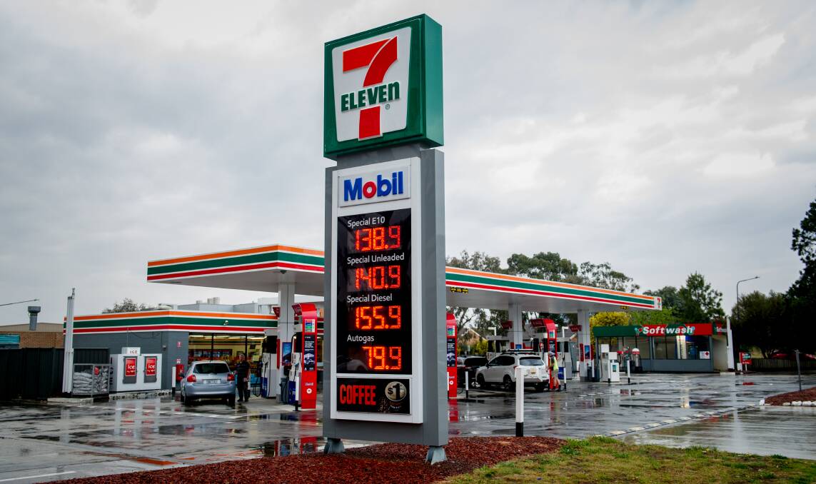 Petrol prices were below the Canberra average at 7-Eleven in Erindale on Saturday. Picture: Elesa Kurtz
