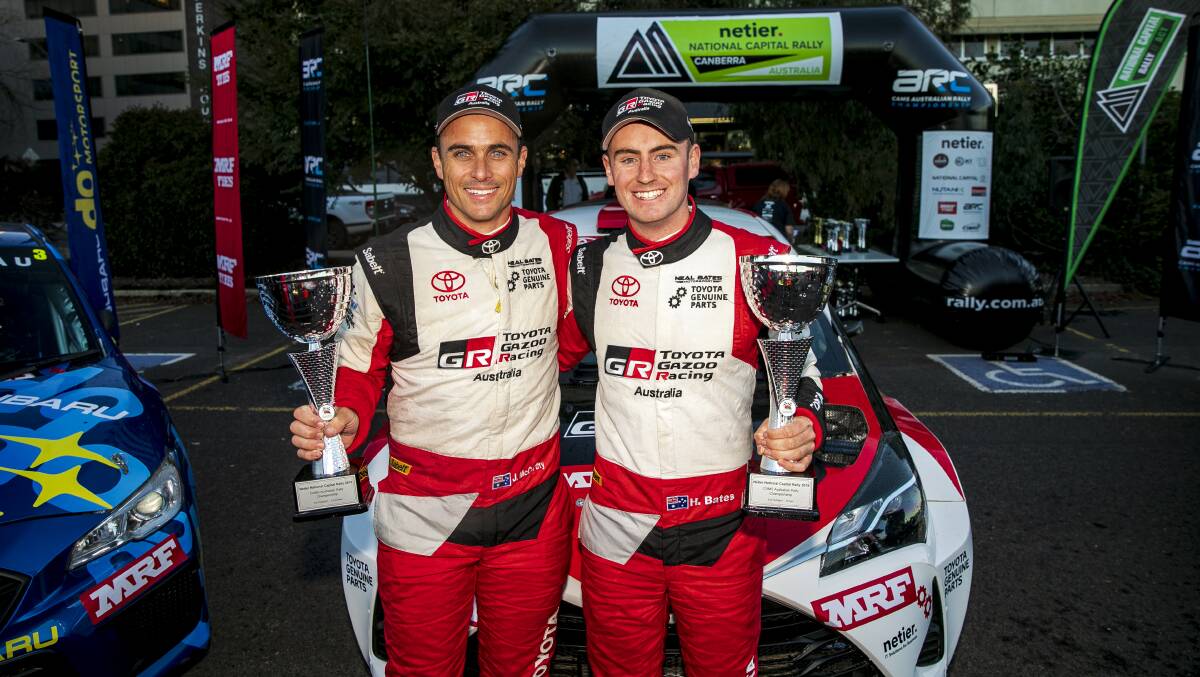 Canberra's Harry Bates and co-driver John McCarthy won last year's National Capital Rally. Picture: Jack Martin