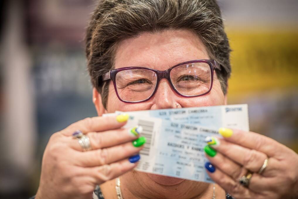 Donna Cummings, who has attended every home game this season and was the first person in line for general admission tickets. Picture: Karleen Minney