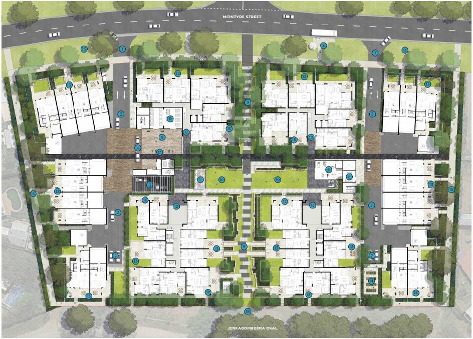 The masterplan for the proposed Gowrie Court redevelopment Source: Amalgamated Property Group/ACT Planning and Land Authority