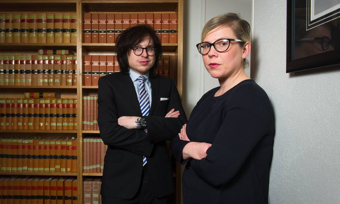 Blackburn Chambers barrister James Haddock and Women's Legal Centre ACT principal solicitor Claudia Maclean, who have joined a chorus of Canberra legal practitioners and experts calling the government's new family law inquiry unnecessary. Picture: Elesa Kurtz