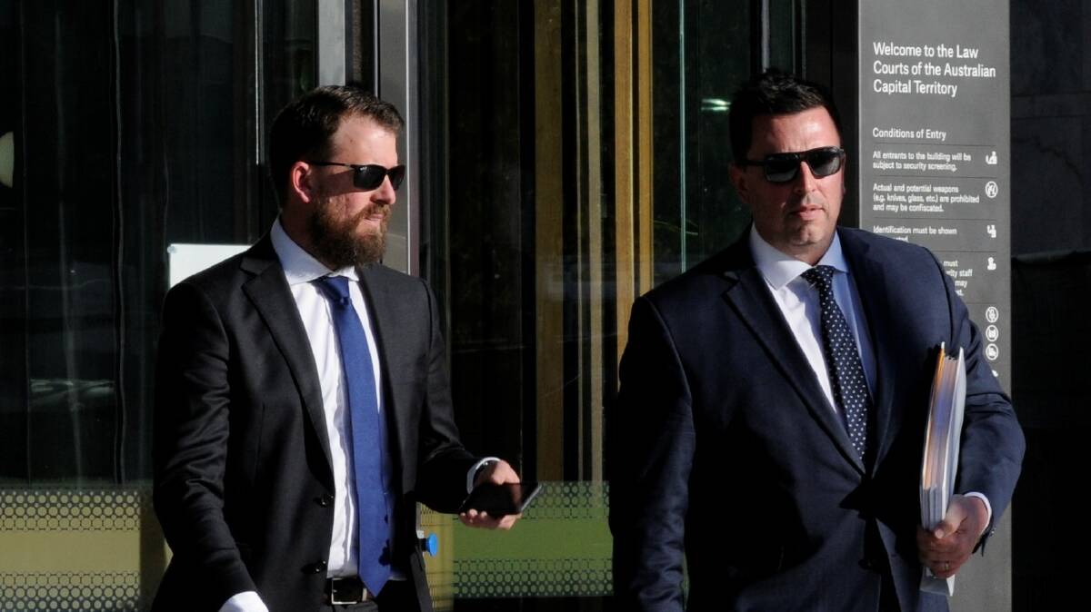 James Head (left), with lawyer David Healey, leaving the ACT Supreme Court after his appeal was rejected. Picture: Elliot Williams