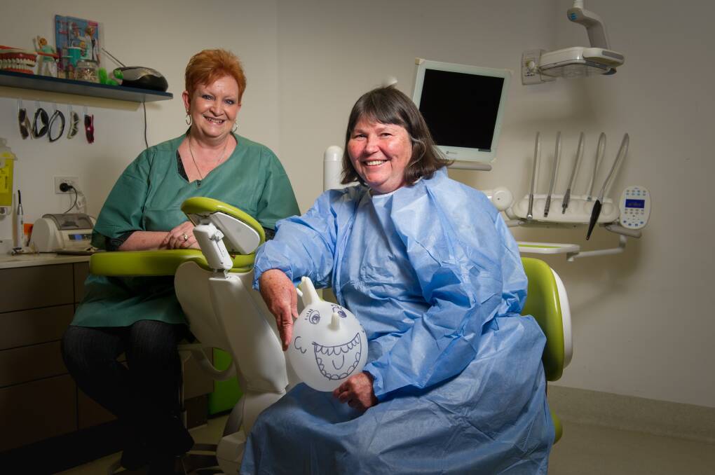 Dental assistant Lee Duffy with retiring dental therapist Lynn Keyworth. Picture: Elesa Kurtz
