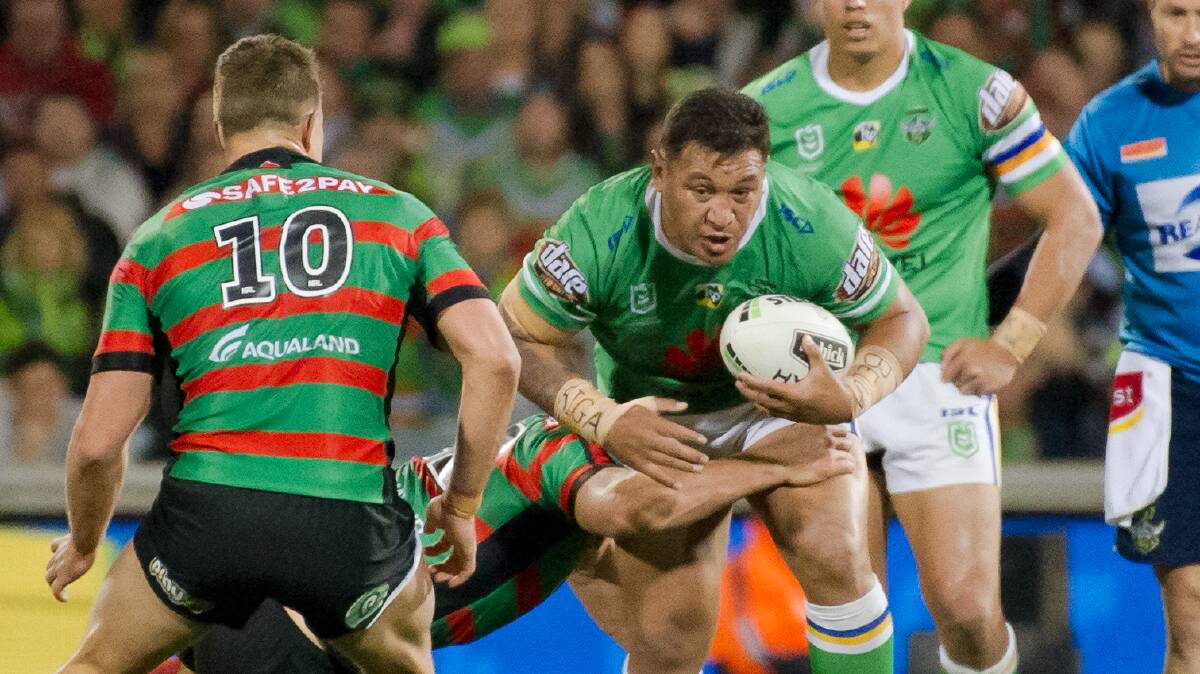 Canberra Raiders front-rower Josh Papalii put in a stand-out performance against the Rabbitohs during the preliminary final. Picture: Elesa Kurtz