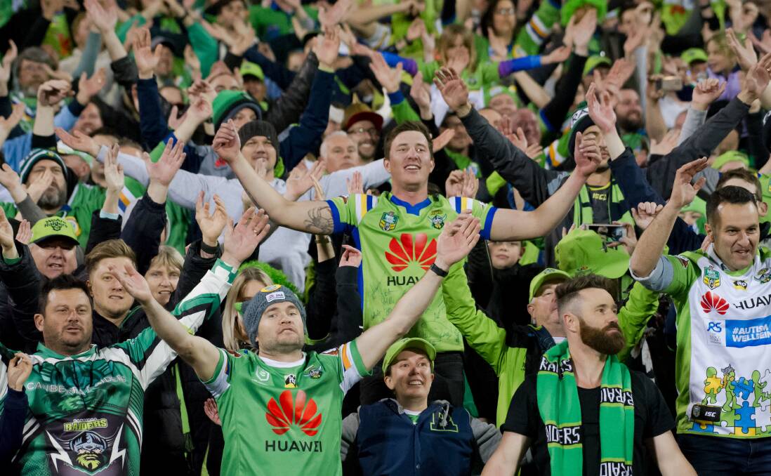A sold out crowd were mostly compliant with parking rules around Canberra Stadium on Friday at the Canberra Raiders preliminary final. Picture: Elesa Kurtz