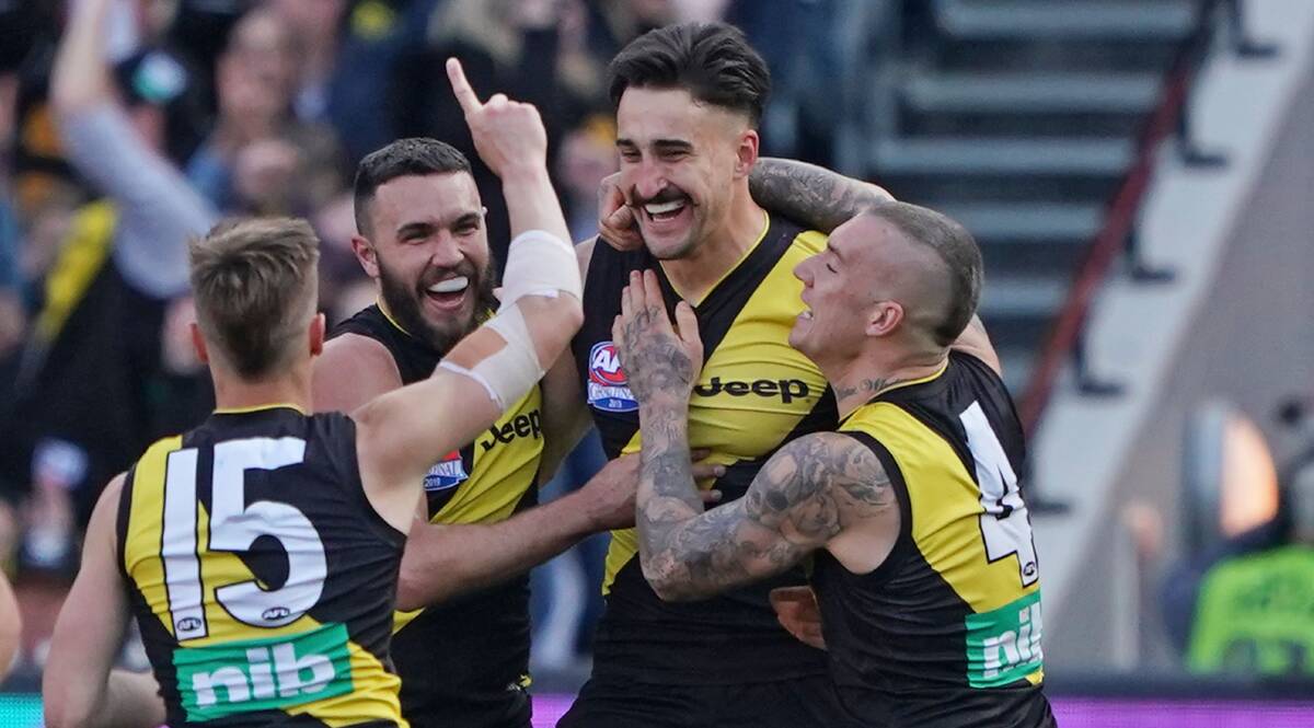 Ivan Soldo and the Tigers have cruised to the 2019 premiership with a win over the Giants. Picture: Scott Barbour