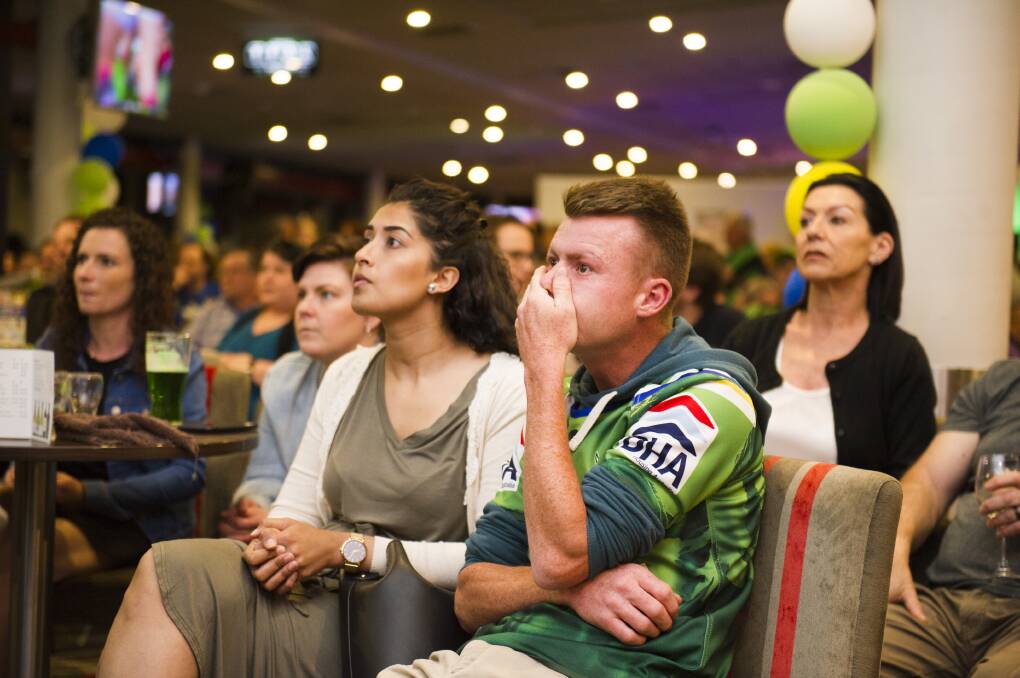 Raiders fans rode every tackle of their team's nail biting NRL Grand Final loss. Picture: Dion Georgopoulos