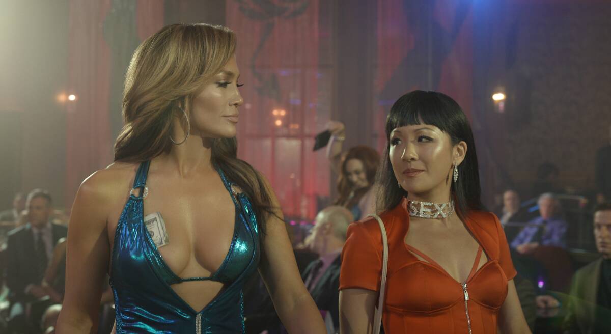 Jennifer Lopez, left, and Constance Wu in Hustlers. Picture: Supplied