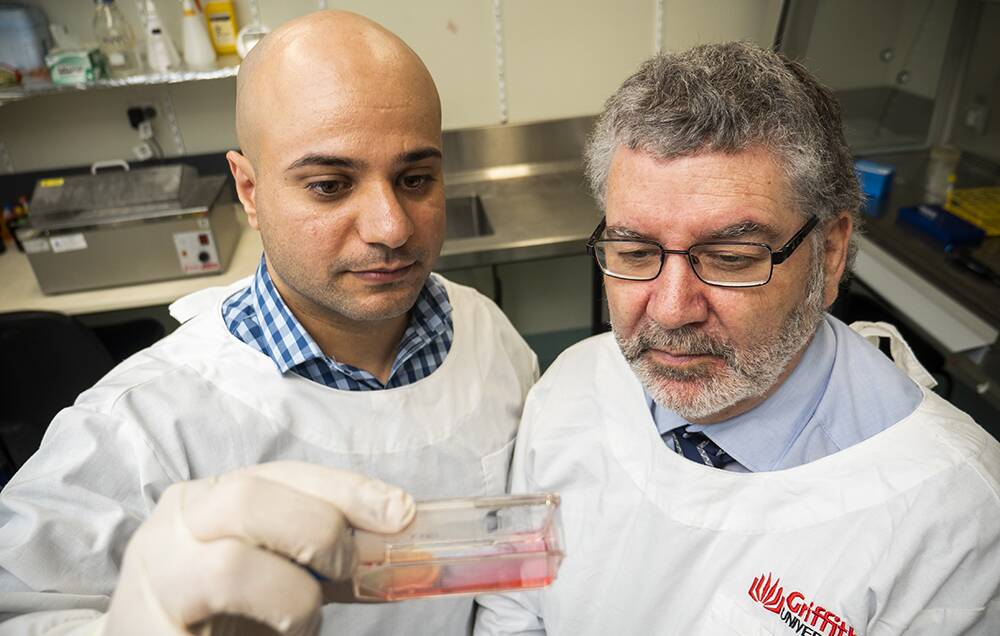 Professor Nigel McMillan and Dr Luqman Jubair are changing the world. Picture: Griffith University