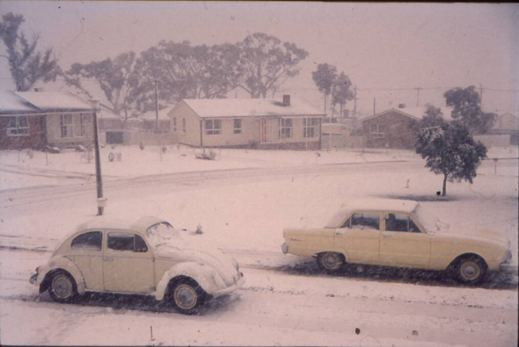 Snow in Hackett August, 1965. Picture: Steve Glaznieks.