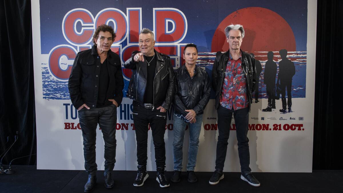 Cold Chisel members Ian Moss, Jimmy Barnes, Phil Small and Don Walker announced what could be their final tour. Picture: Louise Kennerley