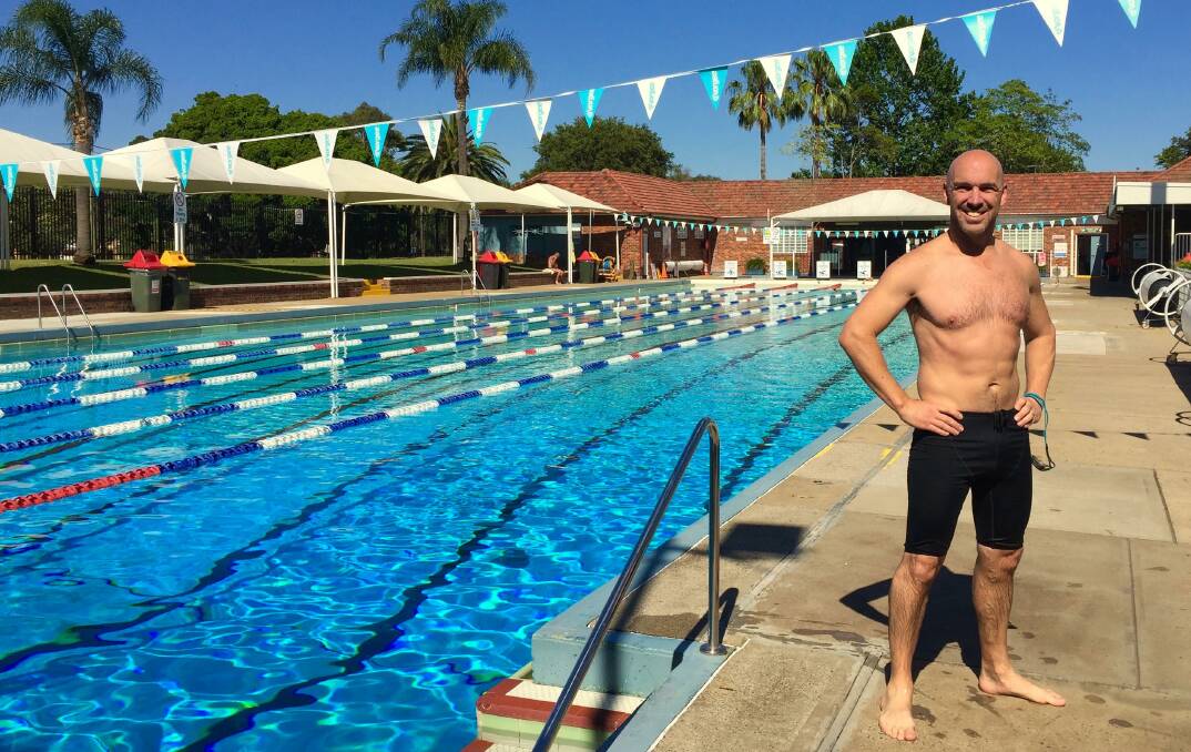 Former Canberran Kenton Webb at a quintessential Aussie pool in Enfield, Sydney. Picture: Supplied