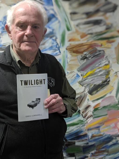 Greg Cornwell with his new book, Twilight, A Nursing Home Mystery.