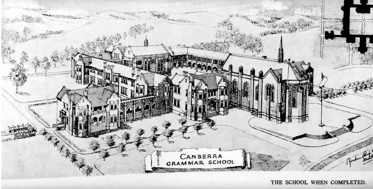 Original plans for Canberra Grammar.