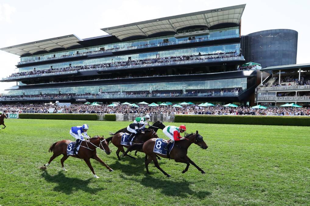 Nash Rawiller, riding Handle the Truth, wins race five The Kosciuszko during The Everest at Royal Randwick on Saturday. Picture: Getty Images