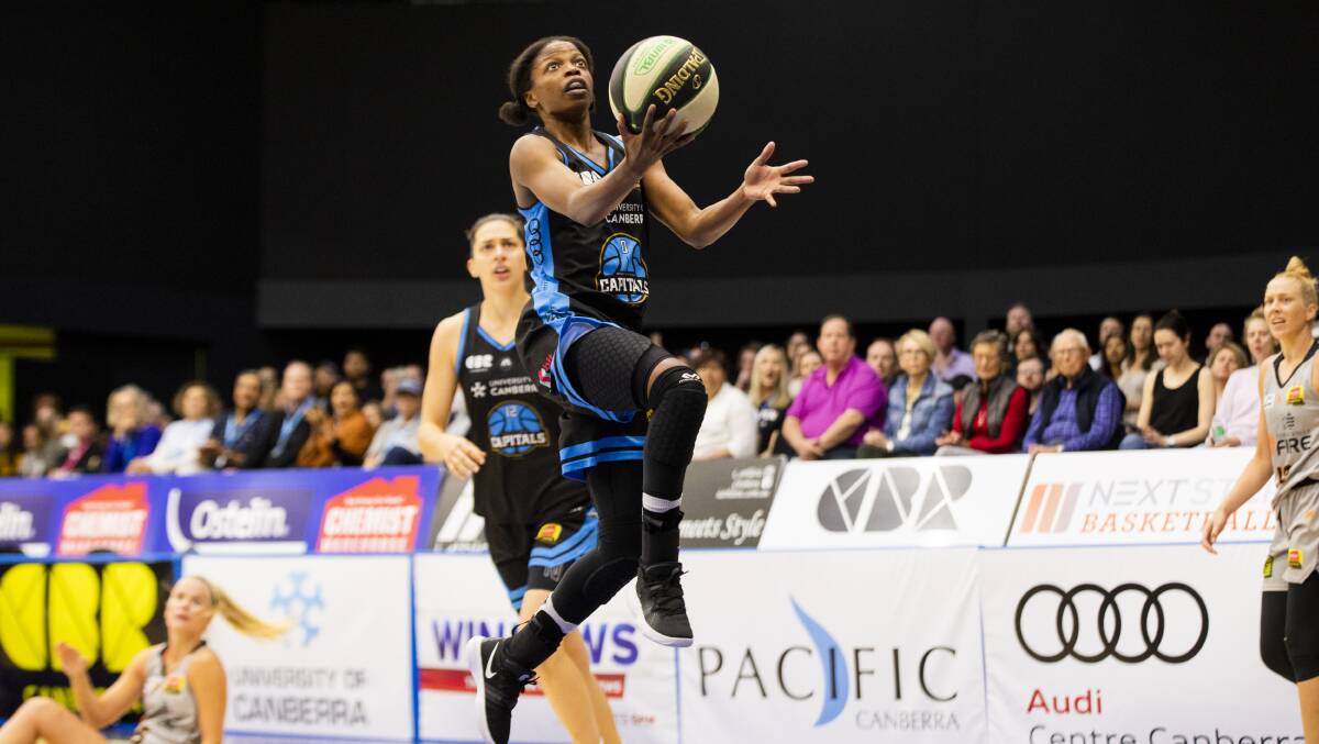Olivia Epoupa played a starring role for the Capitals in their thrilling win over Townsville. Picture: Jamila Toderas