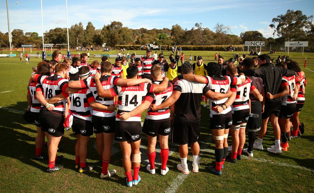 The Vikings gather in a team huddle after winning the NRC semi. Picture: Getty Images