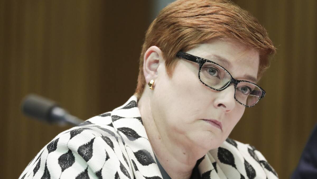 Foreign Affairs Minister Marise Payne: Reports on Chinese crackdown disturbing. Picture: Alex Ellinghausen