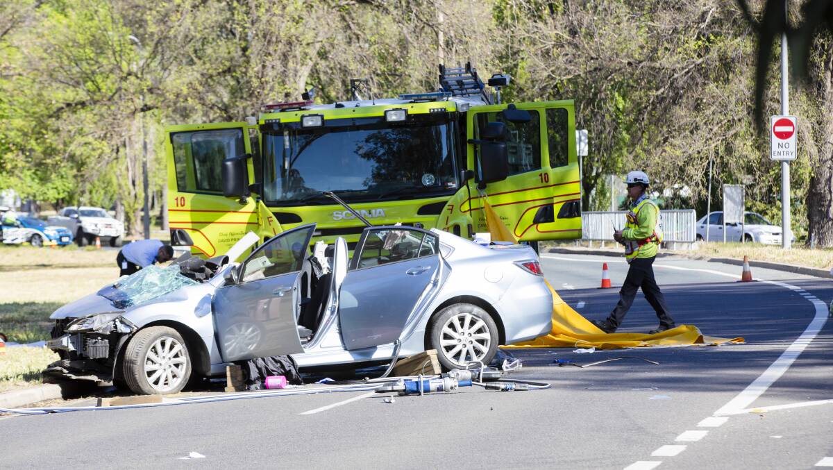 A woman died after a collison with a fire truck on the corner of Wentworth Avenue and Brisbane Avenue in October last year. The tragic incident prompted a review of the use of lights and sirens by emergency vehicles. Picture: Jamila Toderas