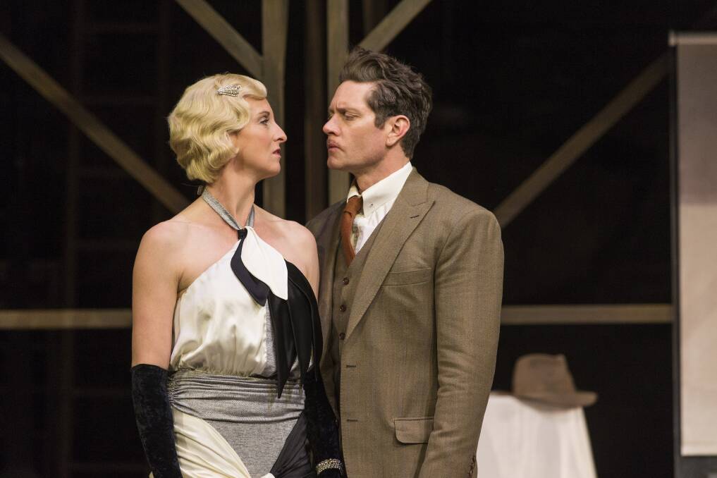 Anna Steen, left and Nathan Page in The 39 Steps. Picture: Shane Reid