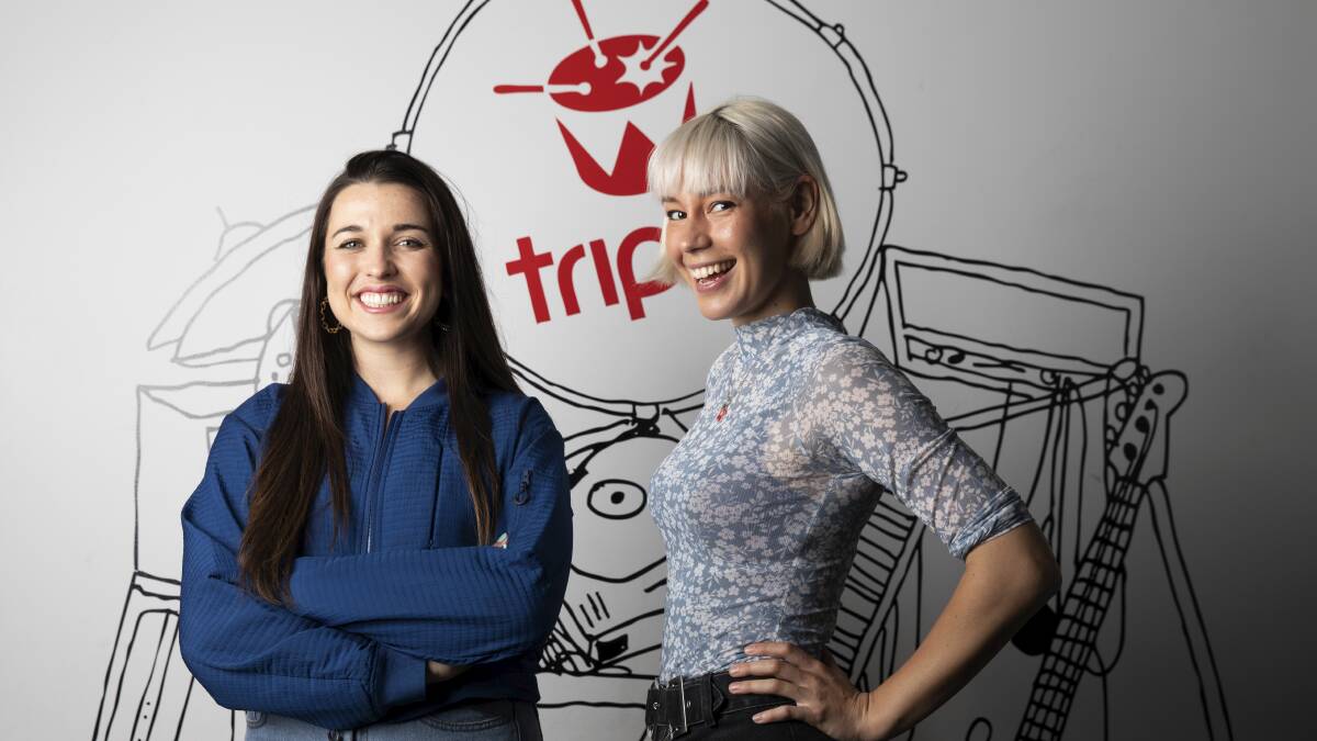 "First and foremost, we're musicians" New Triple J breakfast hosts Erica Mallett, left, and Sally Coleman. Picture: Renee Nowytarger 