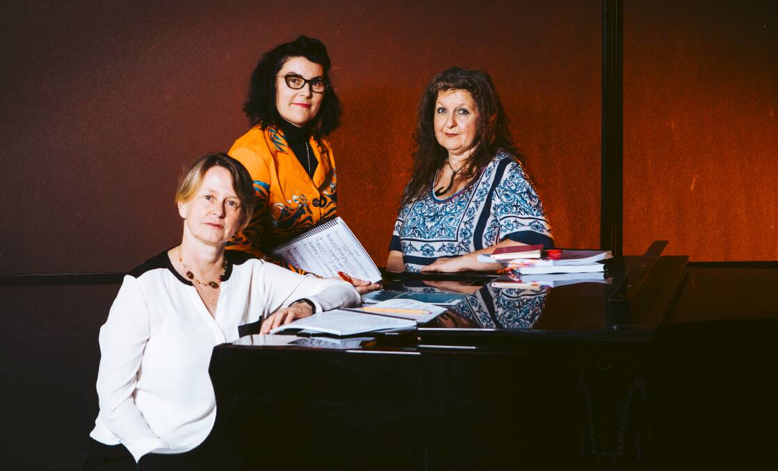 Flight Memory composer Sandra France, librettist Alana Valentine, and artistic director Caroline Stacey. Picture: Jamila Toderas